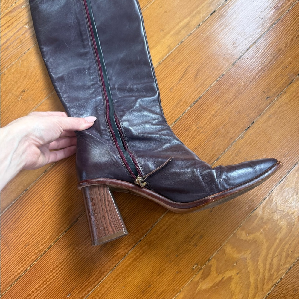 ALOHAS Burgundy Heeled Boots - Picture 7 of 8